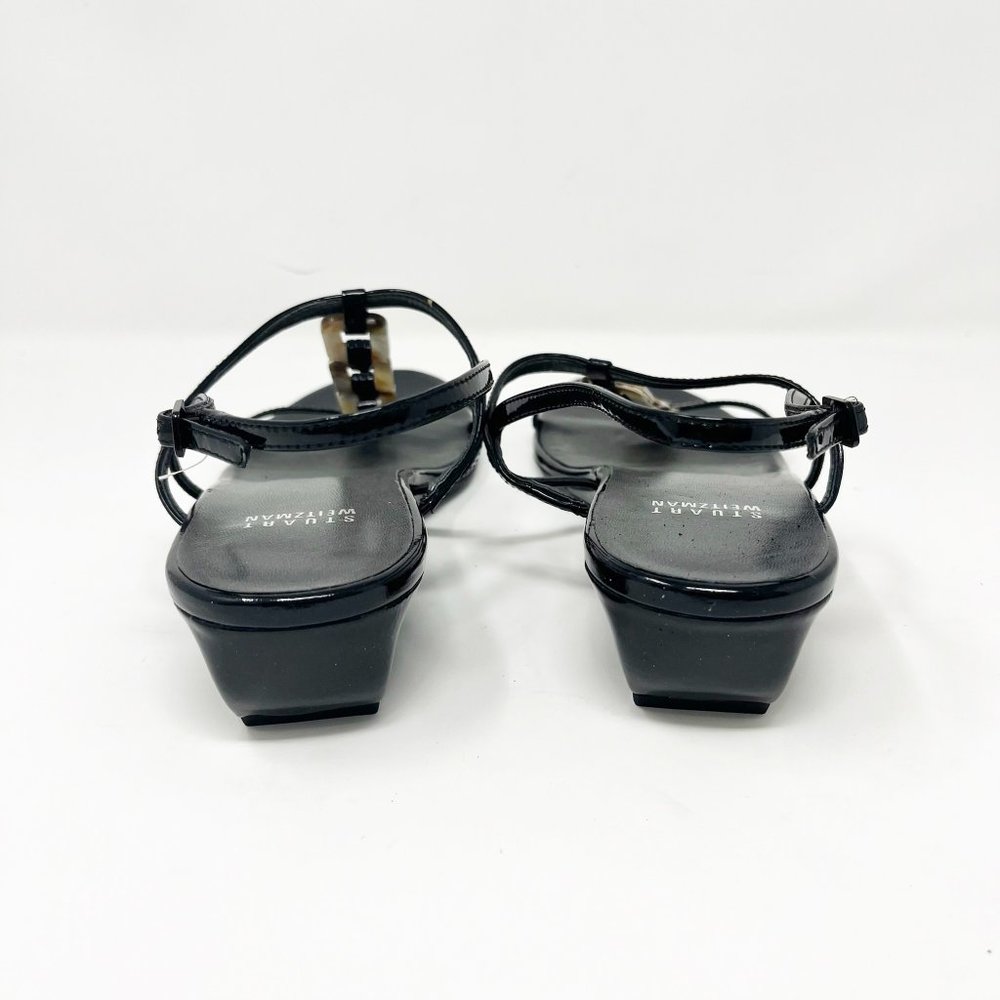 Stuart Weitzman  Conchita black soft patent Womens Size 9 Sandals - Picture 7 of 10